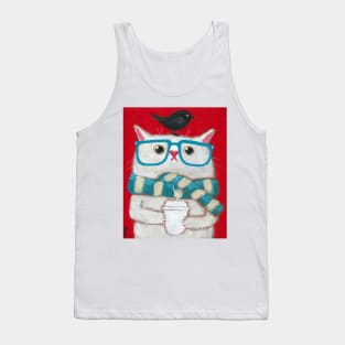 Morning Coffee Cat With Brewers Blackbird Tank Top